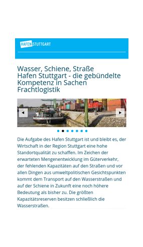 mobile Website der Hafen Stuttgart GmbH