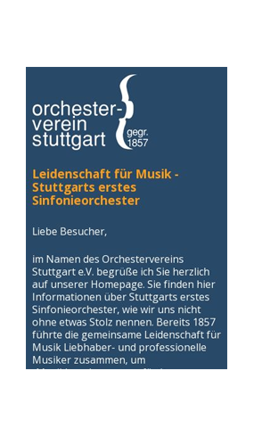 mobile Website Orchesterverein Stuttgart e. V.