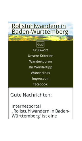 mobile Website Rollstuhlwandern in Baden-Württemberg
